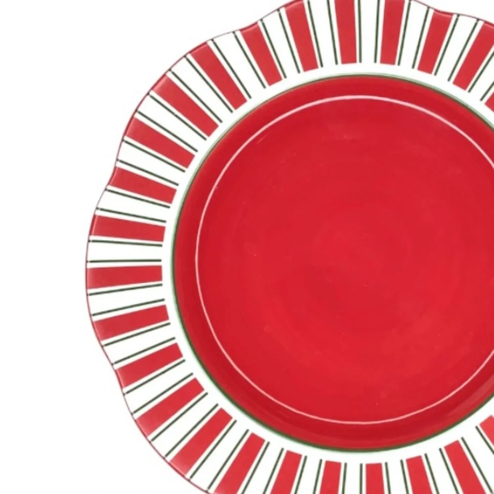 Pier 1 Candy Cane Salad Dessert Plates (2)